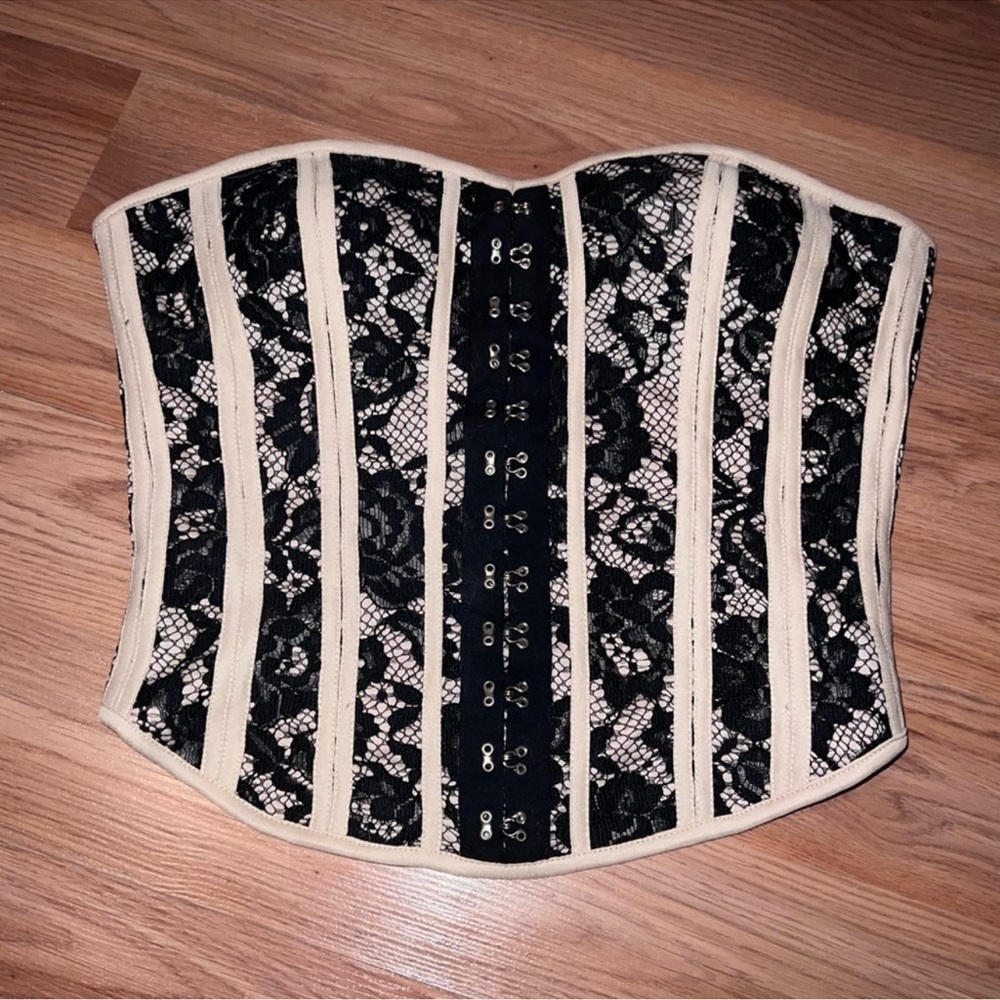 Black and Cream Lace Corset
